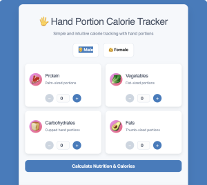 hand portion calorie tracker tool
